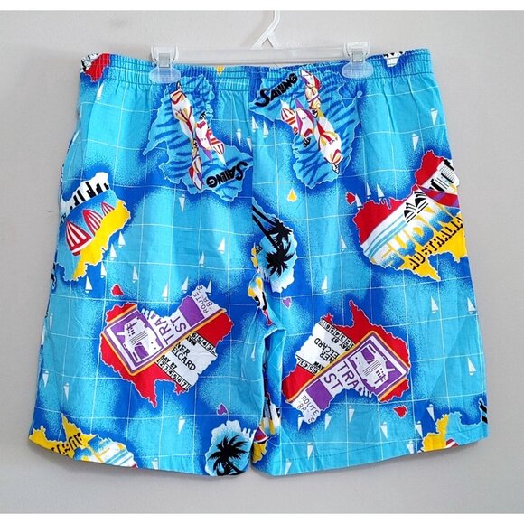 Vintage Speedo Blue Swim Shorts Trunks Swimsuit Mens All Over Print Size XXL NEW - Picture 3 of 6